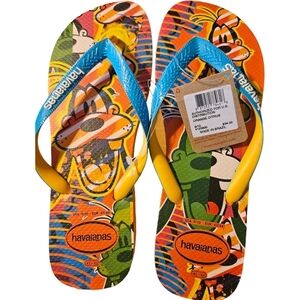 Havaianas Men's Disney Goofy Orange Citrus Flip Flops 9/10 NWT